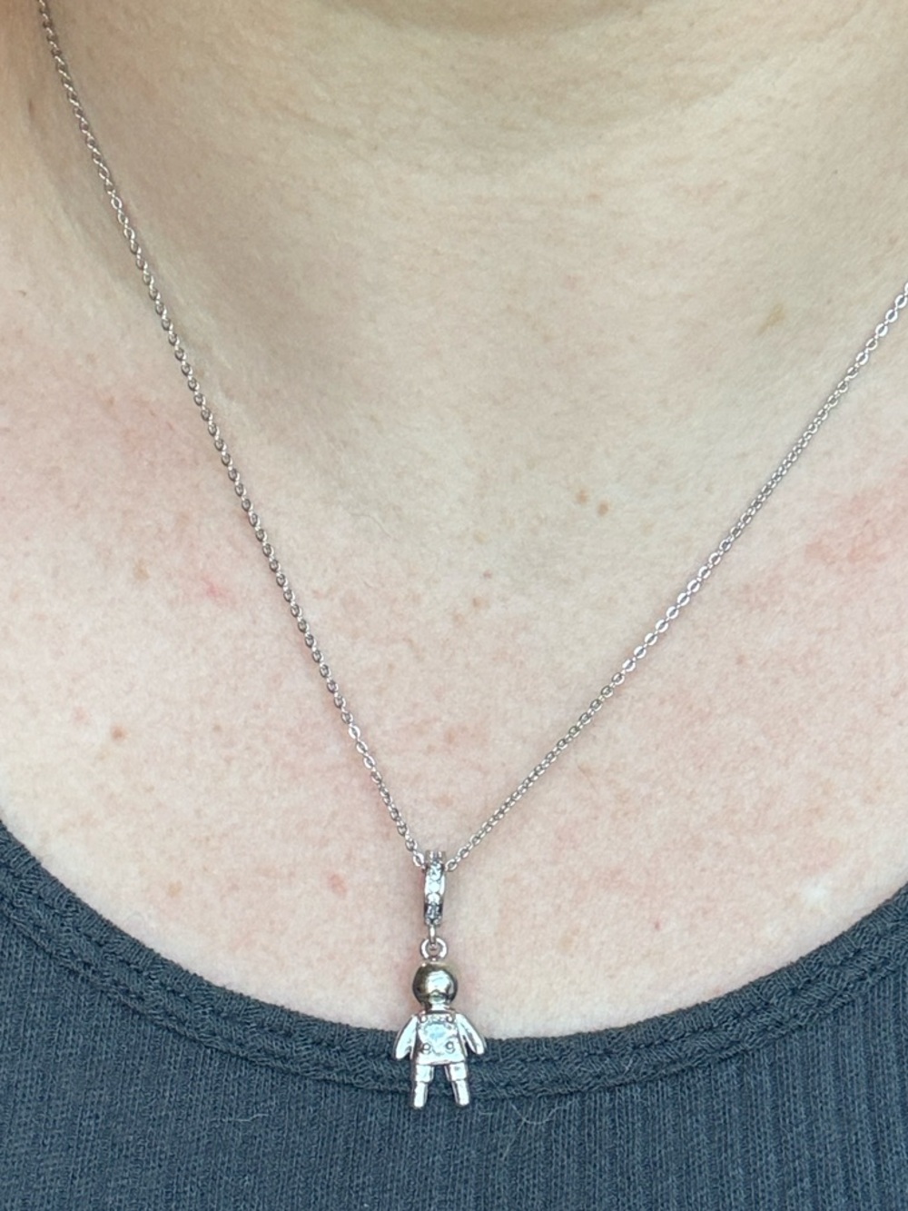 Silver CZ Heart Mom Necklace, 18k White Gold Plated, Mother’s Day Gift in Box - Picture 2 of 12